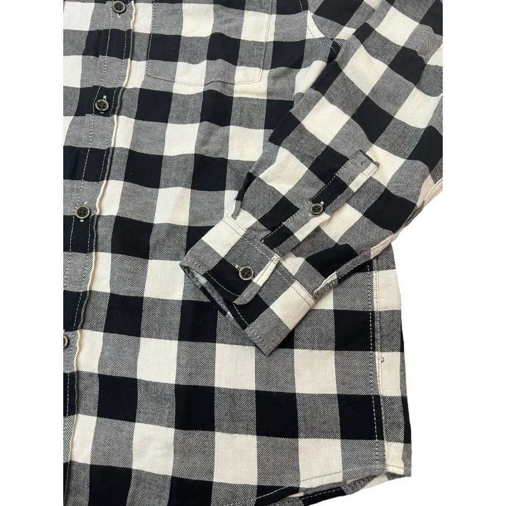Zara Kids Size 10 140 cm Buffalo Check Shirt‎ Button Down Cotton Black White NWT